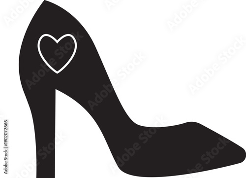 Women's high heels stiletto shoe silhouette vector