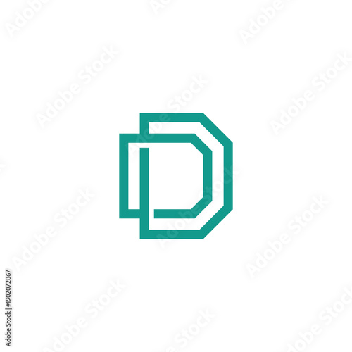 Modern geometric letter D logo design concept, symbolizing digital innovation and a strong professional identity. Its clean lines convey clarity for contemporary branding