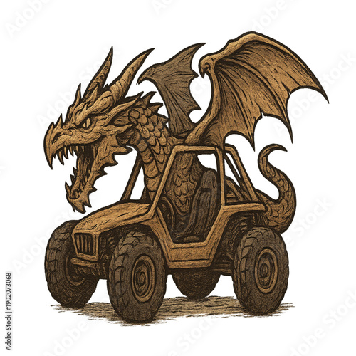 longtail buggy, dune buggy, off road vehicle, dragon, mythical creature, fantasy crossover, dragon hybrid, vehicle creature, fantasy fusion, surreal, imaginative, epic, magical, mythic, fire dragon, w