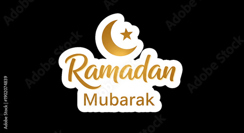 Ramadan Mubarak Greeting: A festive Ramadan Mubarak graphic, with a golden crescent moon and star, conveys the spirit of the holy month.