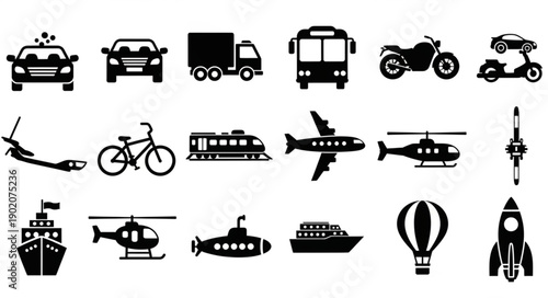Collection of Transportation Icons.