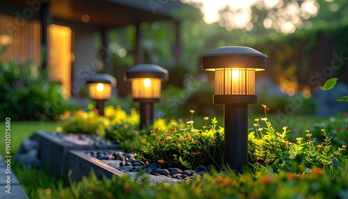 Outdoor Garden Lighting with Solar Powered Lanterns.
