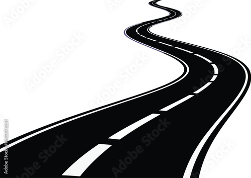 Winding highway road stretching into the distance