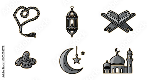 Ensemble dEssentiels Islamiques Tasbih or Monochrome