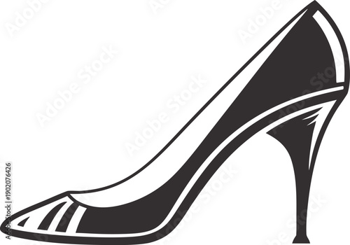 High Heel Shoe Icon Vector, Women Fashion and Elegant Stiletto Symbol