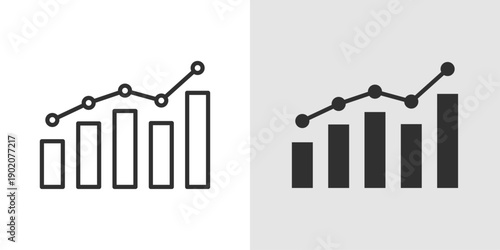 Analytics Icon representing data analysis, performance tracking, insights generation, and data driven decision making.