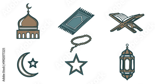 Icônes Duotones pour Culte Ramadan
