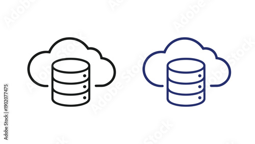 Cloud Database Storage Icon Vector Illustration