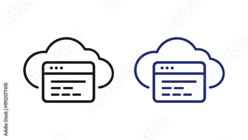 Cloud Web Application Icon Vector Illustration