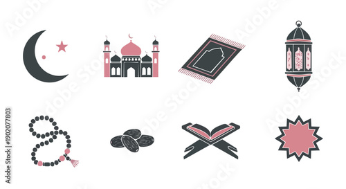 Pack de Symboles Duotone Ramadan Rose Poudré