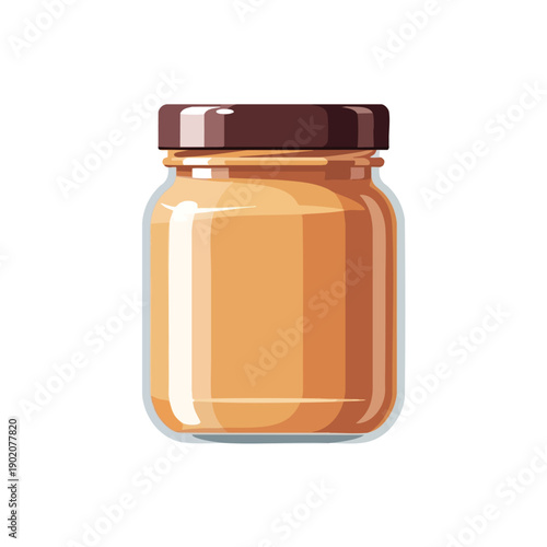 Illustration of a honey jar with brown lid