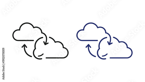 Cloud Data Sync Transfer Icon Vector Illustration
