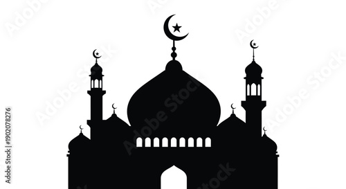 Ramadan Moon Phases Festive Night Silhouette Icon