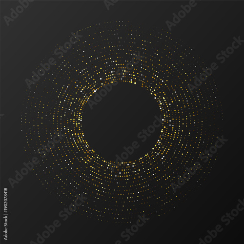 Abstract gold glowing halftone dotted background