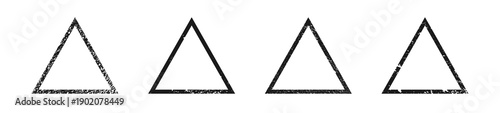 Set of grunge borders in triangle form