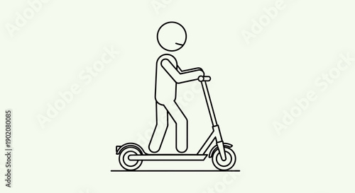 Stick Figure Riding Horse Icon on Isolated White Background