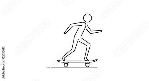 Stick Figure Riding Horse Icon on Isolated White Background