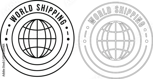 Global Shipping and Logistics Icon Set for International Trade and Delivery Services