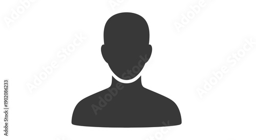 Silhouette of a person's head and shoulders against a white background.