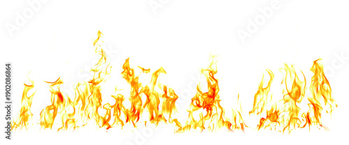 Photography Isolated flame clusters on a white background are ideal for digital art, design, and visual effects, especially perfect for energy explosion scenes