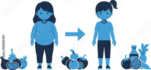 Woman achieving weight loss through healthy eating and fitness