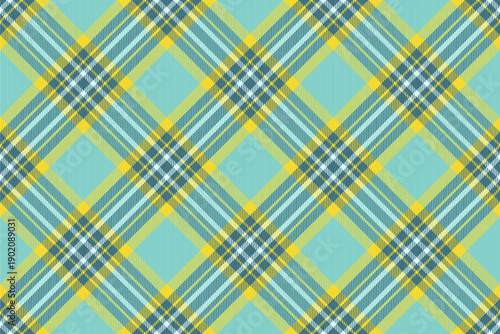 A stylish, seamless tartan pattern in refreshing teal and sunny yellow. Ideal for textile design, backgrounds,  creative projects needing a vibrant, classic touch.