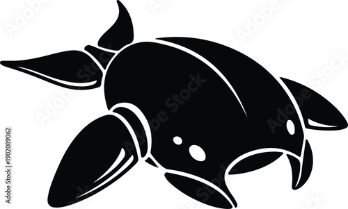 silhouette futuristic robotic sea creature drone concept for sci-fi games vector design