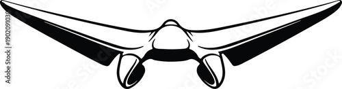 silhouette sleek futuristic aircraft with wide wingspan for aerospace technology vector design