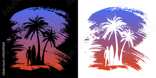 creative logo icon of ocean surfer (artwork 3)