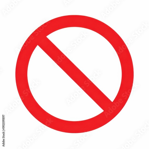 Free Download Red forbidden sign with diagonal line inside circle isolated on clean white background - GFXLoad