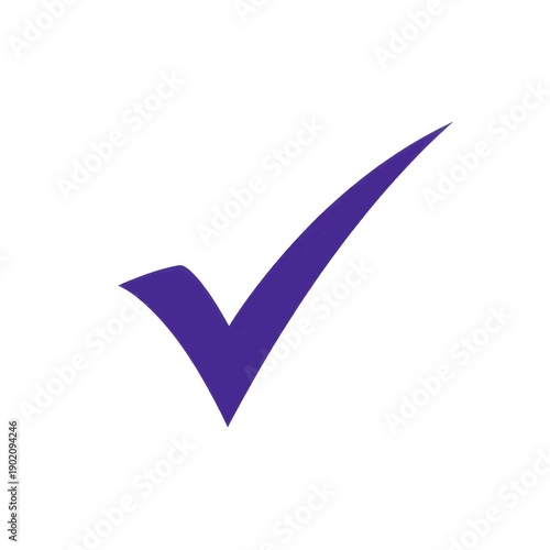 Free Download Simple purple check mark or tick icon isolated on clean white background for approval - GFXLoad