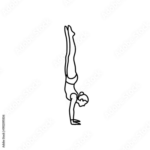 Gymnast performing handstand icon on transparent background