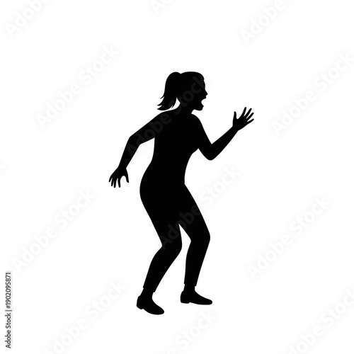 Black Silhouette Icon A female stage actress gesturing dramatically with both hands, in a minimalistic silhouette style on a white background (3).jpg