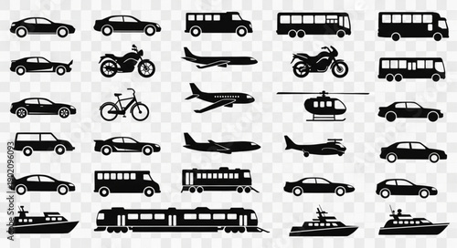 Collection of Transportation Silhouettes.