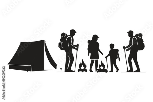 camping silhouette