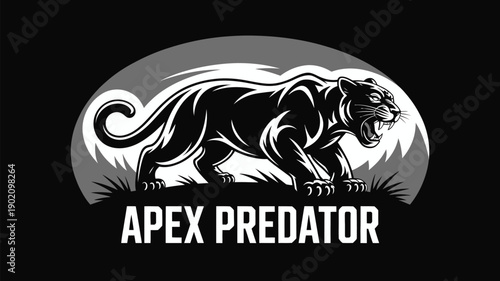 Fierce black panther embodies power and dominance as apex predator