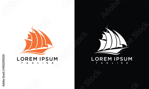 Sailing Ship Logo Design Elegant Sailboat Icon Maritime Travel  Adventure Brand Symbol.