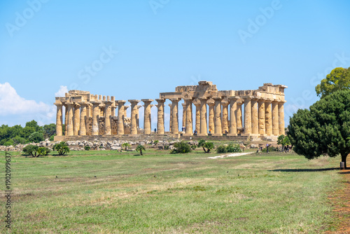 Temple of Hera (Temple E) in the Archaeological Park of Selinunte. Catelvetrano, Trapani, Sicily, Italy, Europe.