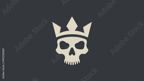 Stunning skull wearing crown on dark background for creative projects
