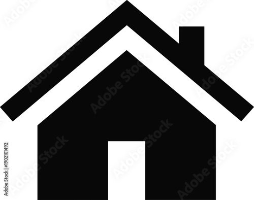 Black house icon vector illustration, home symbol design, user interface button graphic, navigation concept element, digital application layout