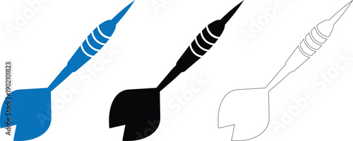 Gardening Shovel and Trowel Vector Icon Set, Garden Tool Spade Silhouette Outline Collection