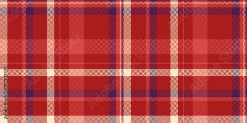 Website vector seamless textile, micro plaid pattern tartan. Infant fabric background check texture in red and blanched almond colors.