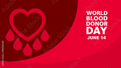 Vector design of globe with red blood drops for world blood donor day on june 14th symbolizing donation and health awareness