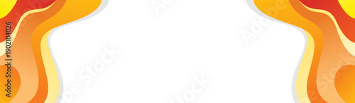 Abstract background with bold liquid curves in orange and white colors expressing warm playful feeling for promotional banner and poster design.