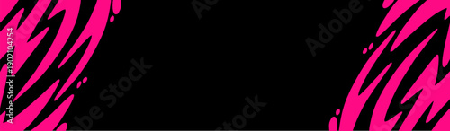 Abstract background with neon brush streaks in pink and black colors sport design theme