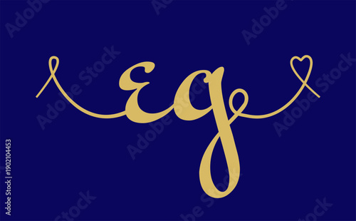 EG initial wedding monogram calligraphy vector illustration. Hand drawn lettering e and g love logo design for valentines day poster, greeting card