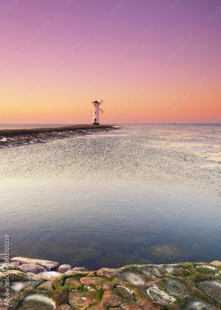 Fototapeta premium Mühlenbake lighthouse on the beach on the island of Usedom