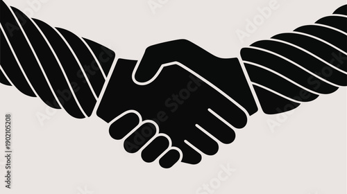 Business partnership handshake in modern black and white design