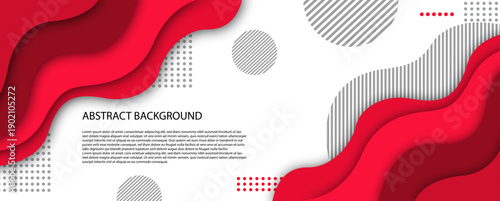 Red Abstract Fluid Shapes Background Modern Paper Cut Design