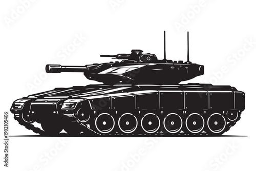 Infantry Support Tank Silhouette Side View Compact Design